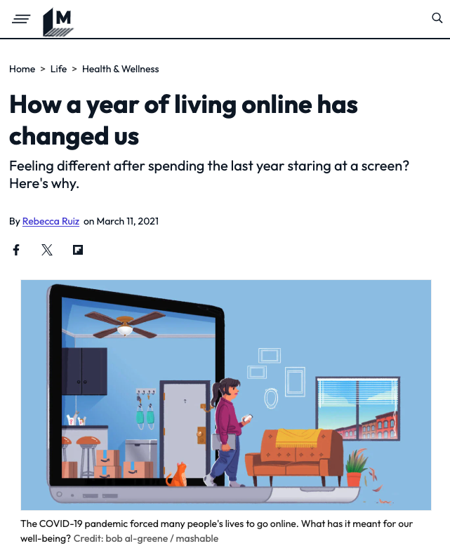 Mashable: How a Year of Living Online Has Changed Us