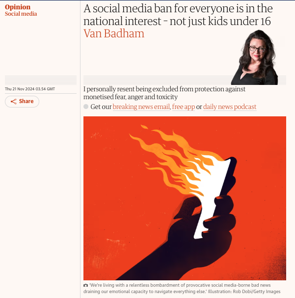 The Guardian: A Social Media Ban for Everyone Is in the National Interest